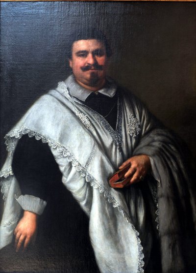 Portret van een kanunnik door Girolamo Forabosco